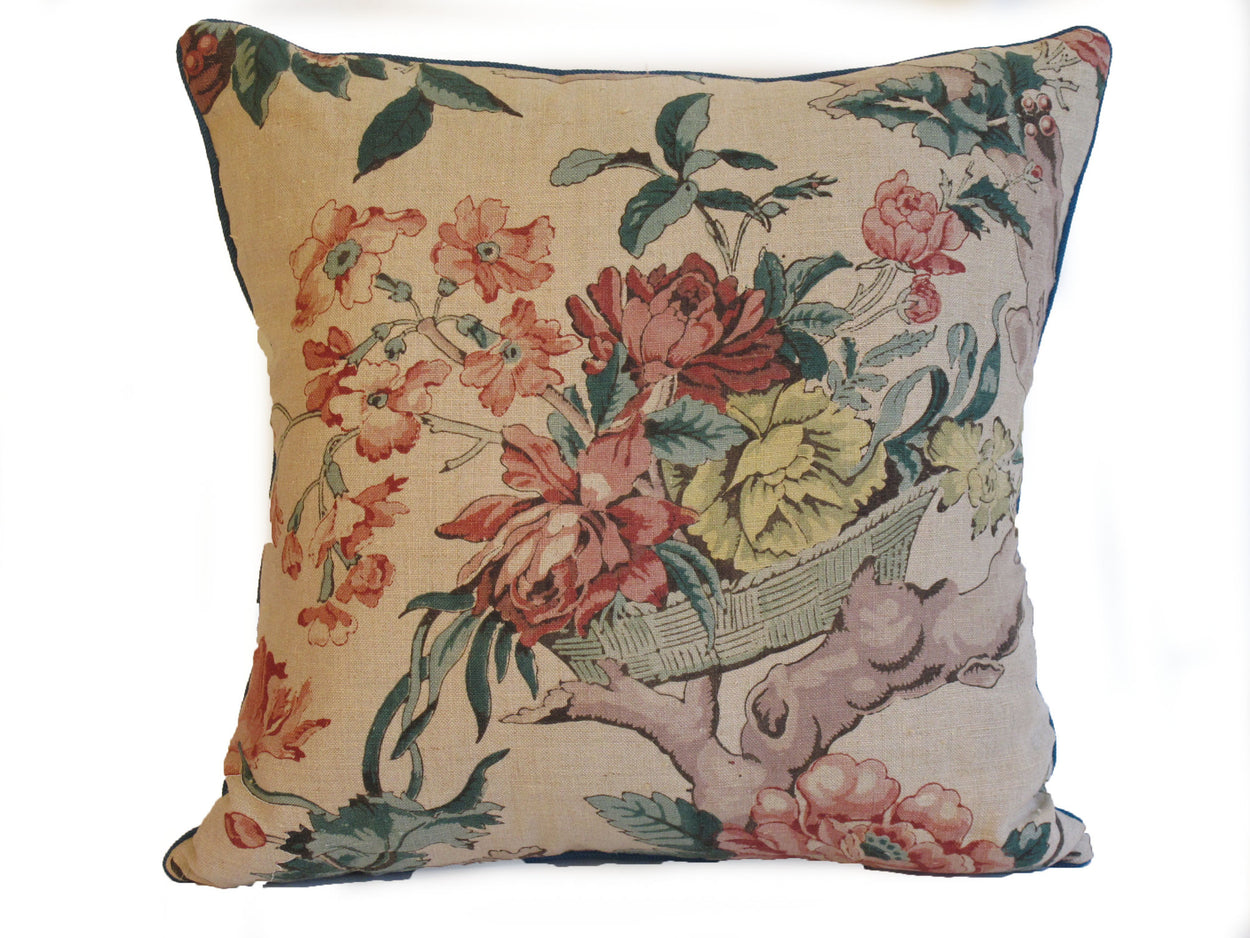 English Printed Linen pillow,by Mary Jane McCarty