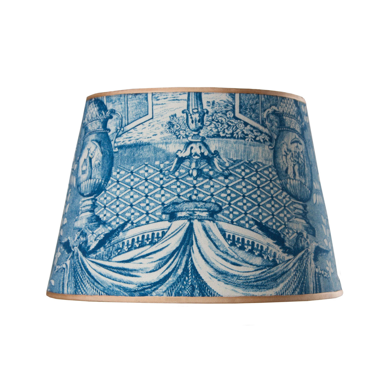 Ming Urn indigo lampshade by Mary Jane McCarty